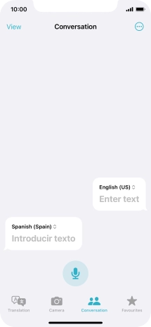 Press the microphone icon and say the required word or sentence.