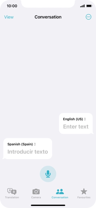 Press the microphone icon and say the required word or sentence.