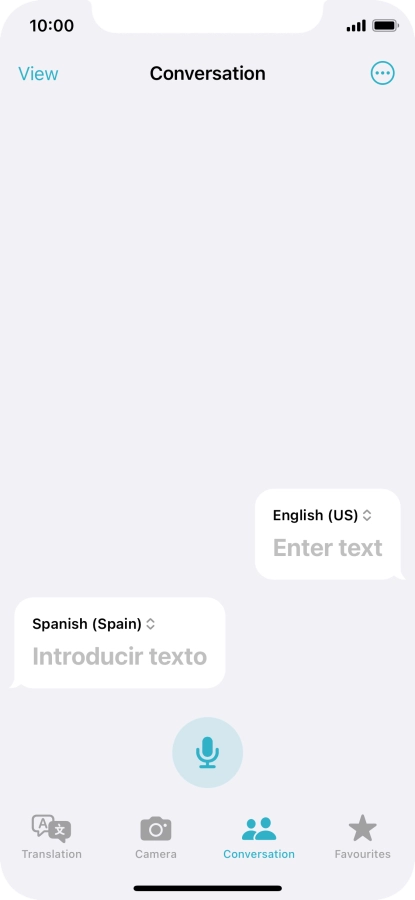 Press the microphone icon and say the required word or sentence.
