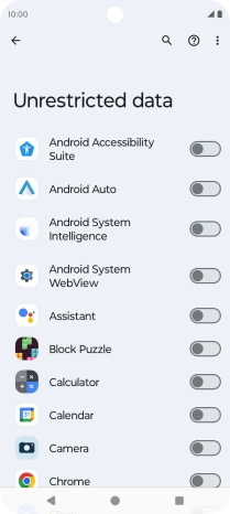 Press the indicators next to the required apps to turn the function on or off.