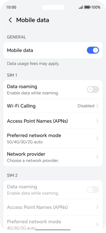 Press Preferred network mode.