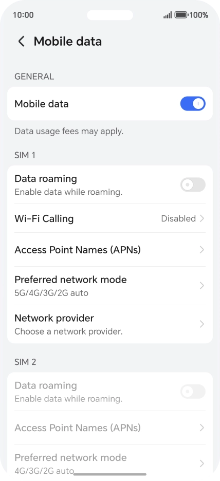 Press Preferred network mode.