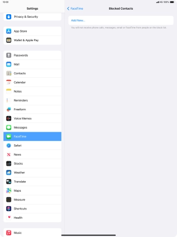Press Add New... and follow the instructions on the screen to block a contact.