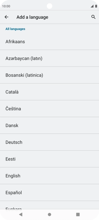 Press the required language to add it to the list of phone languages. Press the required language to add it to the list of phone languages.