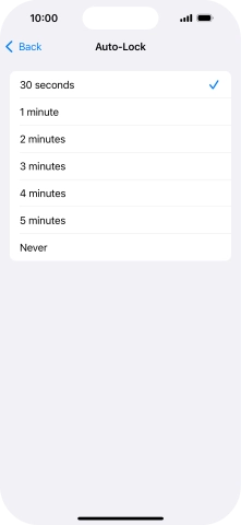 Press the required setting.