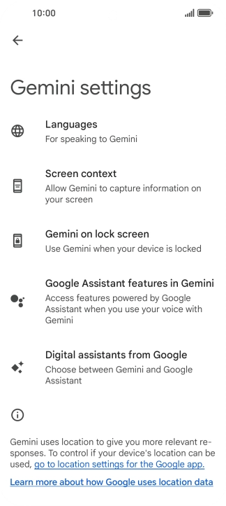 Press Digital assistants from Google.