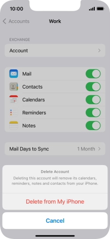 Press Delete from My iPhone. Press Delete from My iPhone.