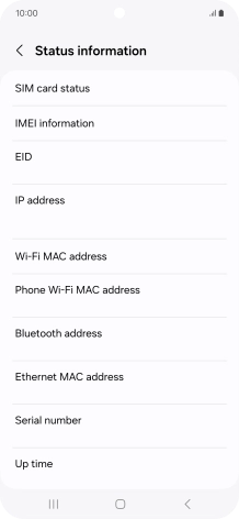 Your phone's EID number is displayed below EID.