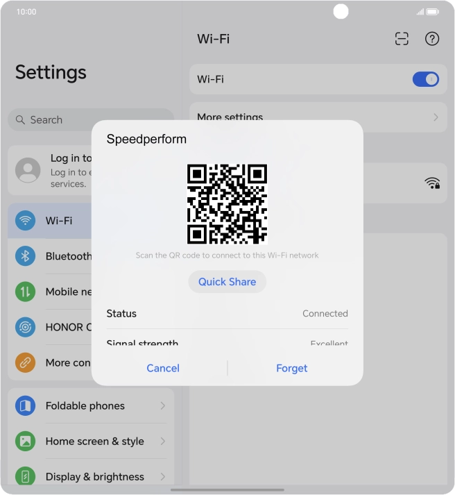 Place the QR code inside the camera frame on the other device to scan the code.