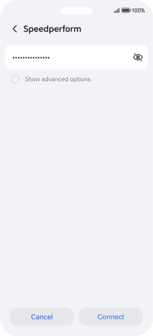 Key in the password for the Wi-Fi network and press Connect.