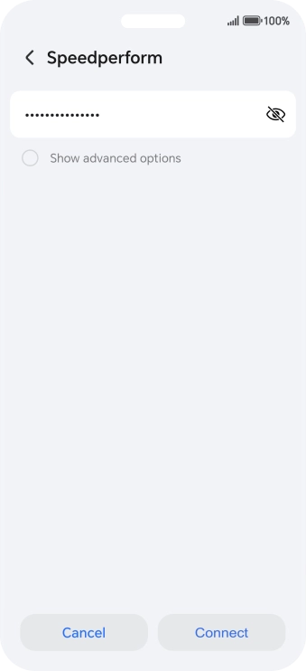 Key in the password for the Wi-Fi network and press Connect.