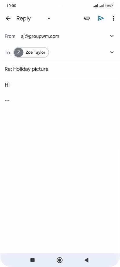 Write the required text and press the send icon.