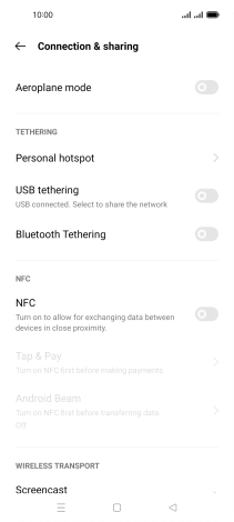 Press Personal hotspot.