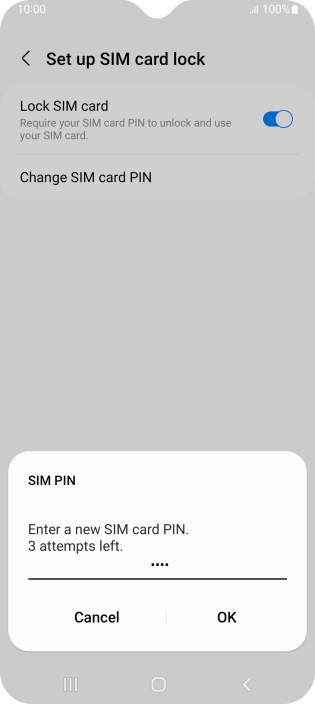 Key in a new four-digit PIN and press OK.