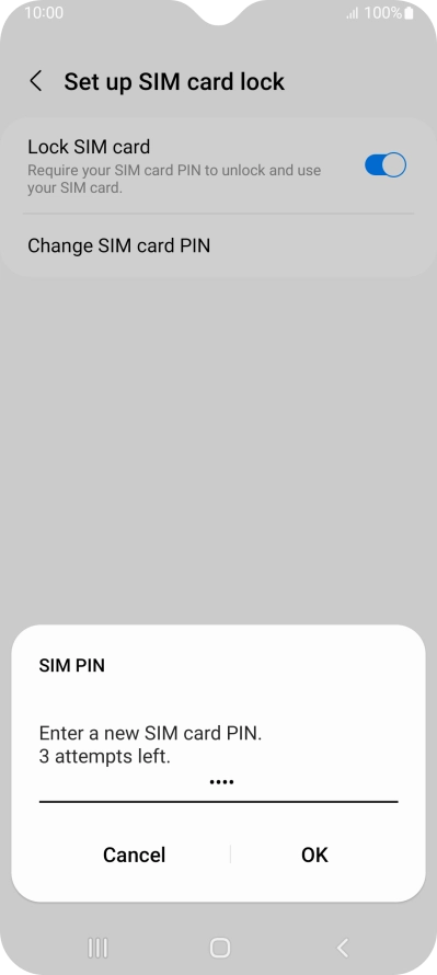 Key in a new four-digit PIN and press OK.