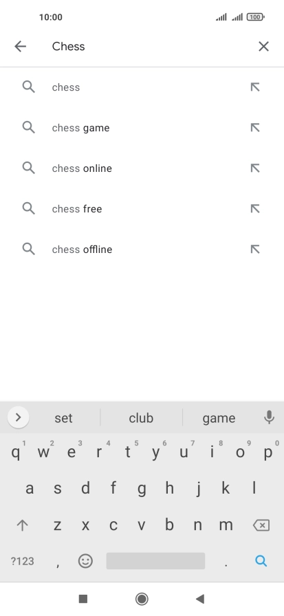 Key in the name or subject of the required app and press the search icon.
