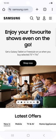 Press the menu icon.
