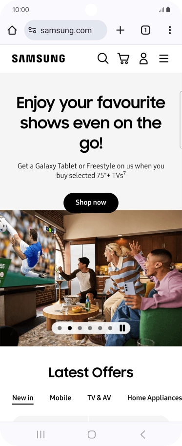 Press the menu icon.