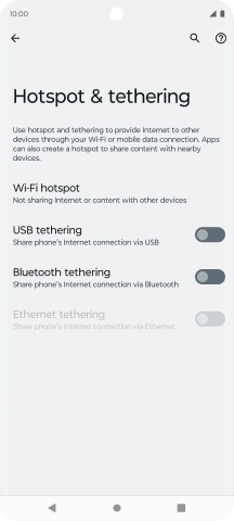 Press Wi-Fi hotspot.