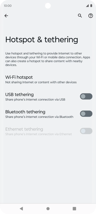 Press Wi-Fi hotspot.