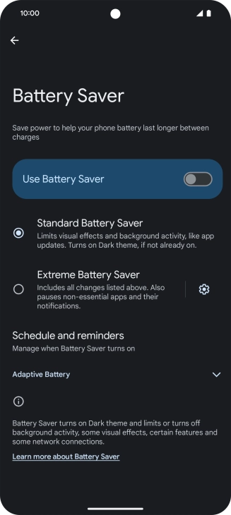 Press the required settings to turn them on or off. Press the required settings to turn them on or off.