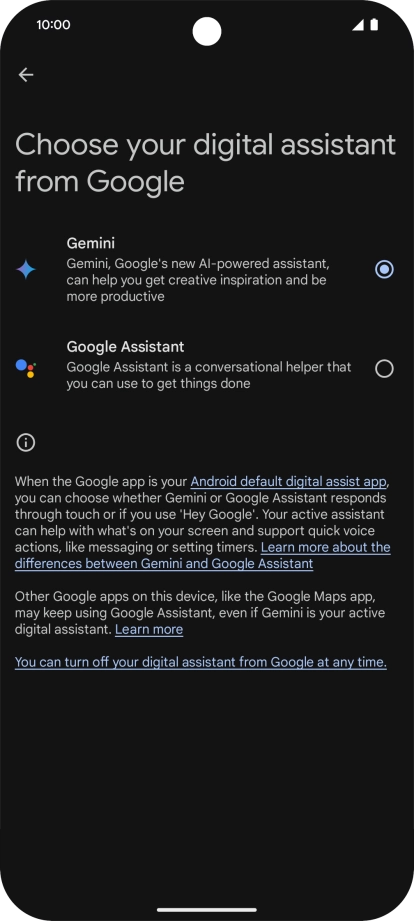 Press the required voice control assistant. Press the required voice control assistant.