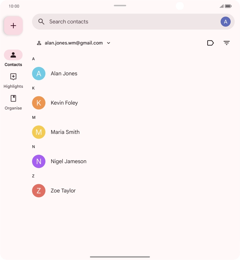 Press the new contact icon.