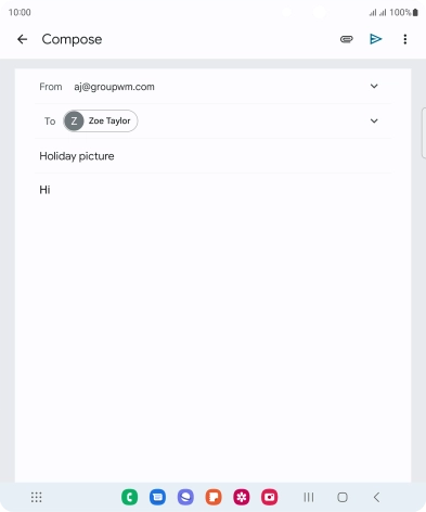 Write the required text and press the send icon.