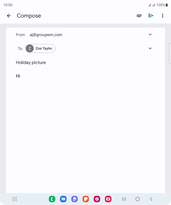 Write the required text and press the send icon.