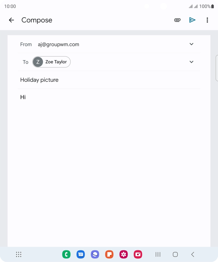 Write the required text and press the send icon.