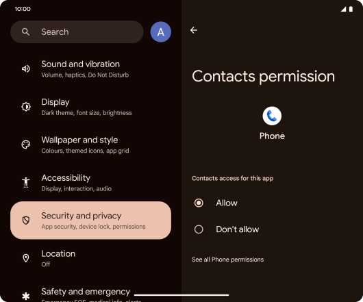 Press the required setting. Press the required setting.