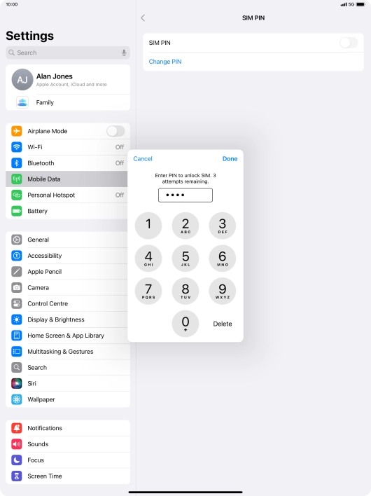 Key in your PIN and press Done. Key in your PIN and press Done.