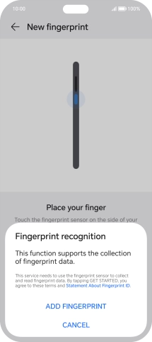 Press ADD FINGERPRINT. Press ADD FINGERPRINT.