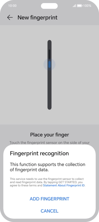Press ADD FINGERPRINT. Press ADD FINGERPRINT.