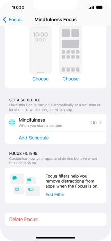 Press the required setting below 