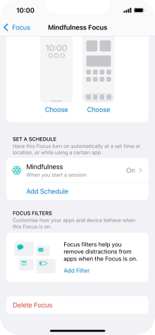 Press the required setting below 