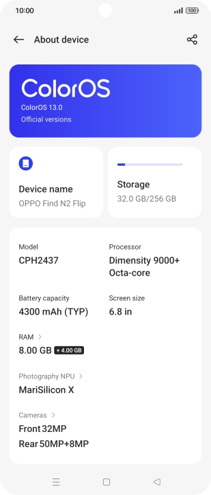 Press ColorOS. If a new software version is available, it's displayed. Follow the instructions on the screen to update the phone software. Press ColorOS. If a new software version is available, it's displayed. Follow the instructions on the screen to update the phone software.