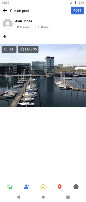 Write the required text and press POST. Write the required text and press POST.