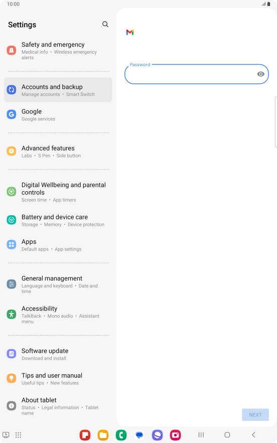Press the field below 