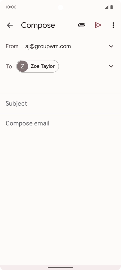 Press Subject and key in a subject.