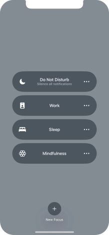 Press the required focus mode to activate or deactivate it immediately.
