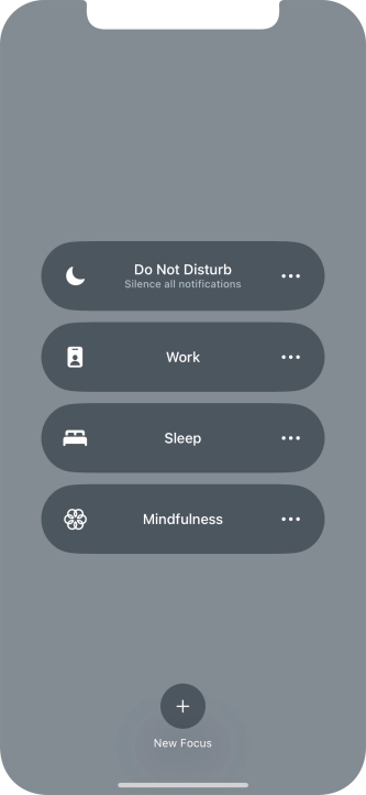 Press the required focus mode to activate or deactivate it immediately.
