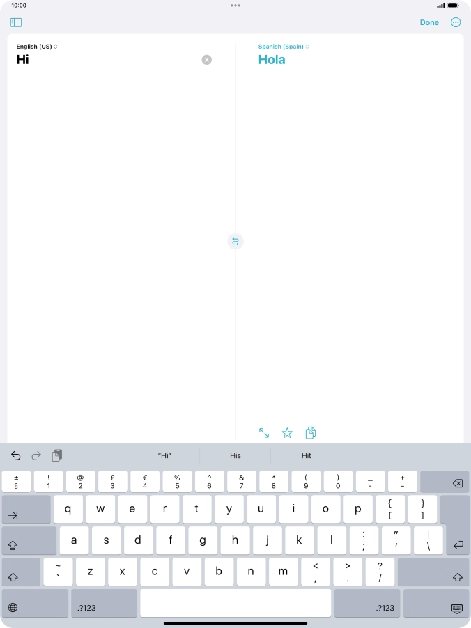 Press the enter icon.