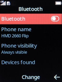 Select Bluetooth to turn Bluetooth on or off.