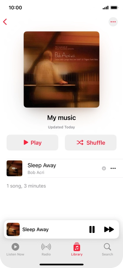 Press the song title.