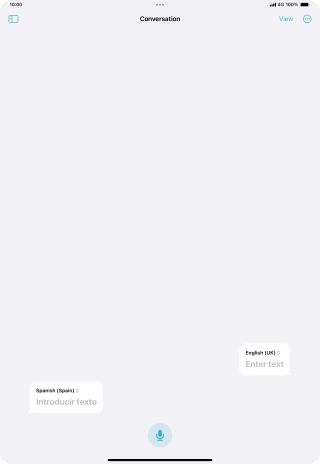 Press the microphone icon and say the required word or sentence.