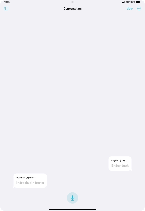 Press the microphone icon and say the required word or sentence.