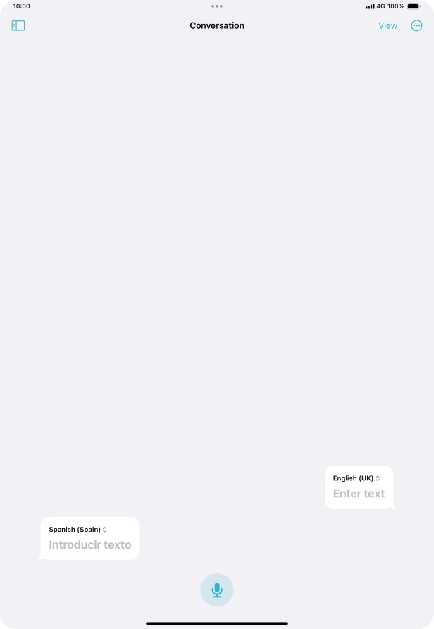 Press the microphone icon and say the required word or sentence.