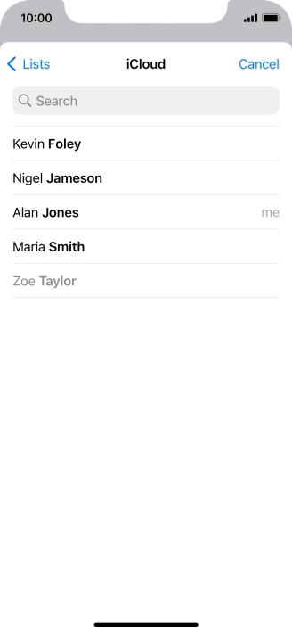 Press the required contact.