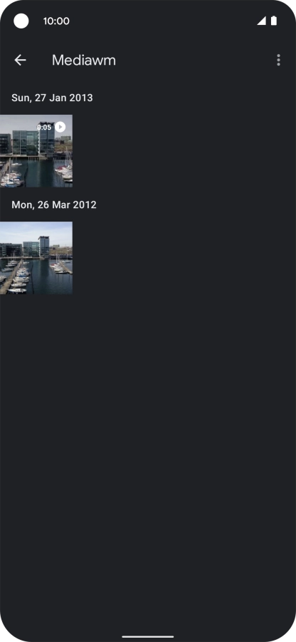Press the required picture or video clip.